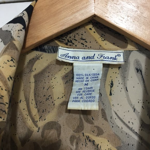 VINTAGE ANNA & FRANK SILK BLOUSE SIZE M - Picture 4 of 5